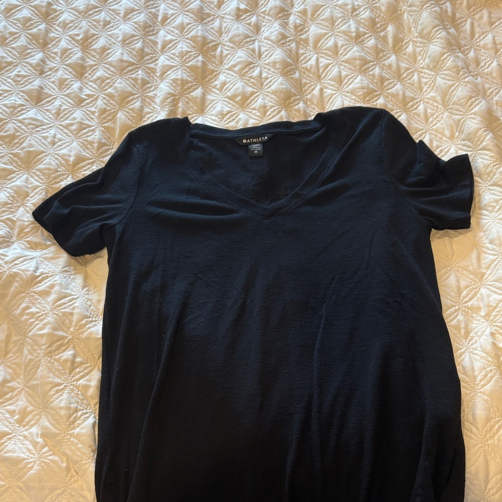 Athleta Black V-Neck Women's Sweater Top